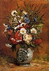 Paul Gauguin Daisies and Peonies in a Blue Vase painting
